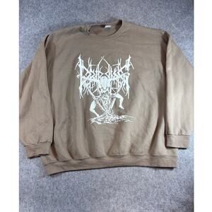 Vintage 90s Dripping Bring the Suffering Crewneck Sweatshirt Mens 4XL Brown